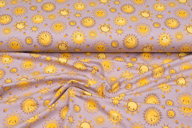 Baumwolljersey bedruckt sunshine altrosa