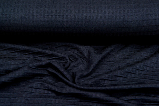 Strickstoff Jacquard waffel schwarz