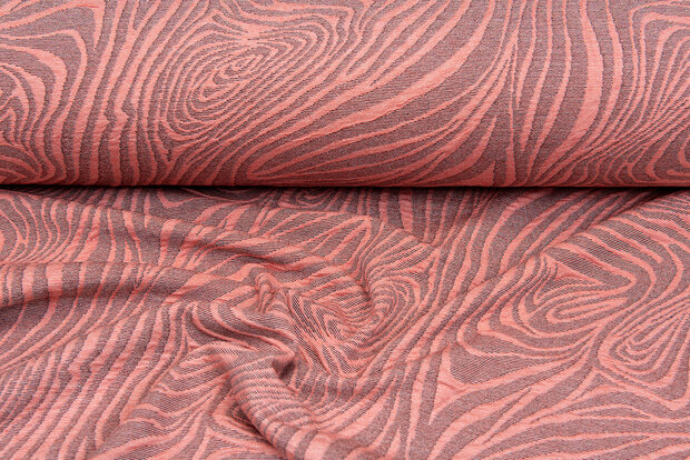 Strickstoff Jacquard retro stripes lachsrosa