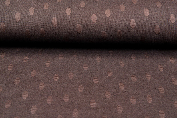 Strickstoff Jacquard dots braun