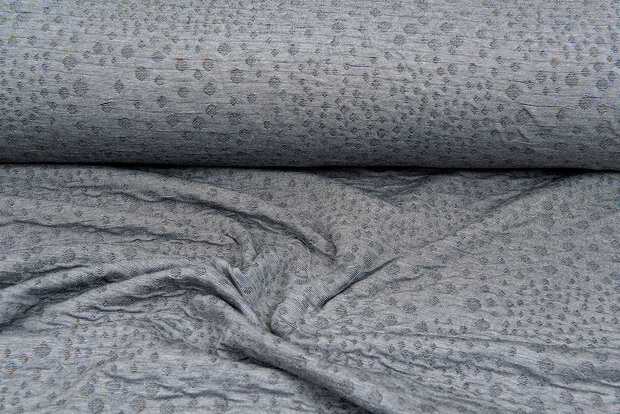 Strickstoff Jacquard little dropps grau