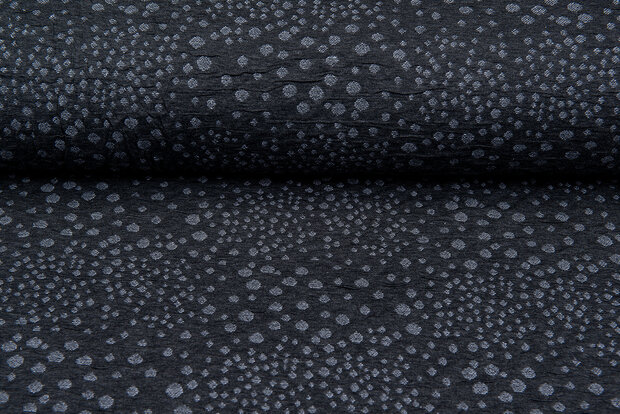 Strickstoff Jacquard little dropps dunkelgrau-grau