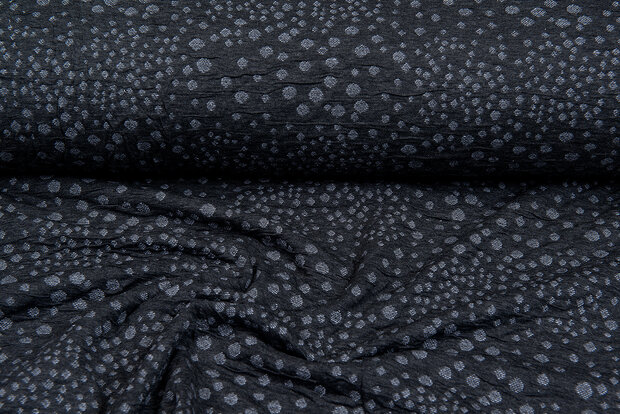 Strickstoff Jacquard little dropps dunkelgrau-grau