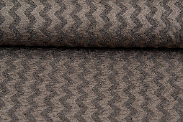 Strickstoff Jacquard zigzag bronze