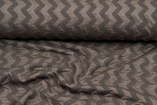 Strickstoff Jacquard zigzag bronze
