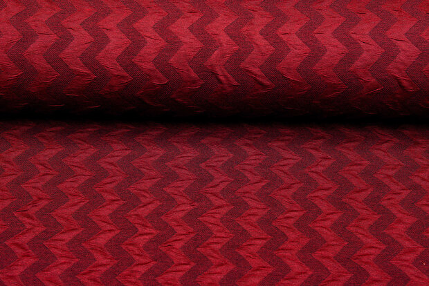 Strickstoff Jacquard zigzag dunkelrot