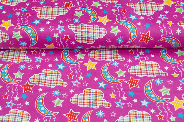 Flanellstoff dreams dunkelrosa