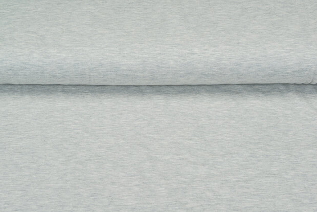 Baumwolljersey uni hellgrau meliert