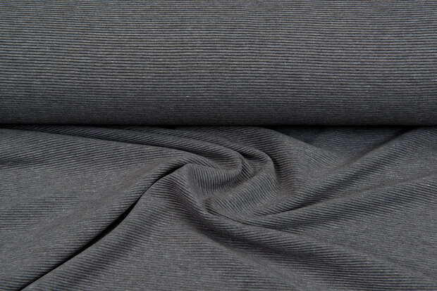 Ottoman Ripp Jersey dunkelgrau melange