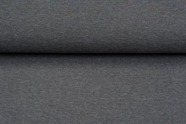 Ottoman Ripp Jersey dunkelgrau melange