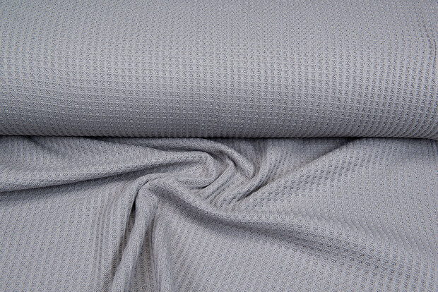 grob gestricktes Waffelpiqu&eacute; grau