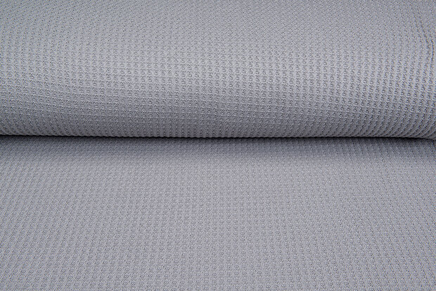 grob gestricktes Waffelpiqu&eacute; grau