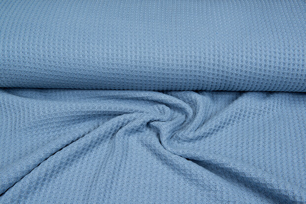 grob gestricktes Waffelpiqu&eacute; blau-mint