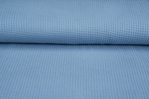 grob gestricktes Waffelpiqu&eacute; blau-mint