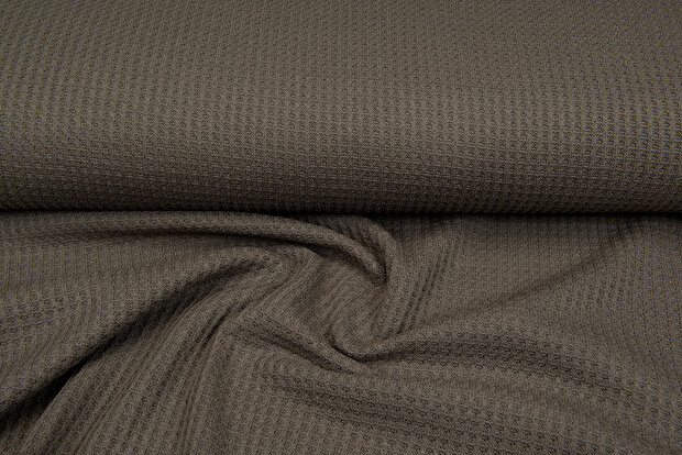 grob gestricktes Waffelpiqu&eacute; armeegr&uuml;n