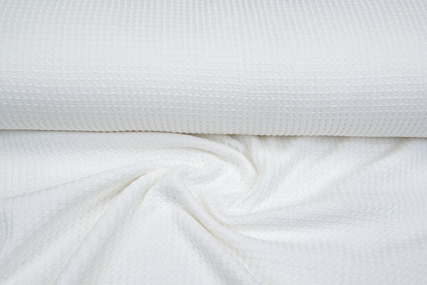 grob gestricktes Waffelpiqu&eacute; ecru