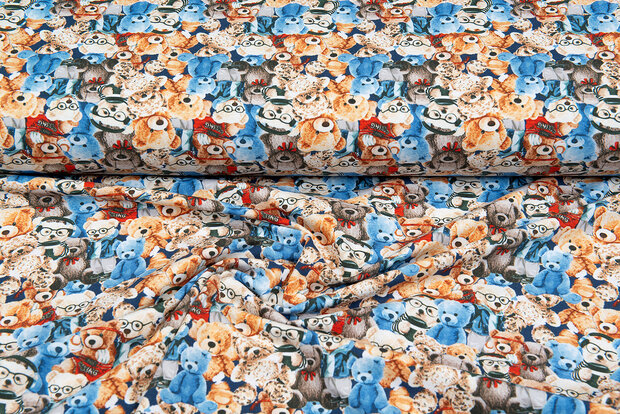Baumwolljersey digital bedruckt colorful teddy bears