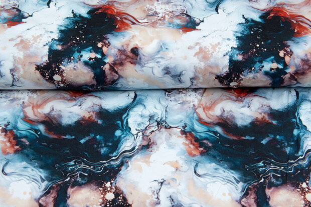 Baumwolljersey digital bedruckt marble multicolor