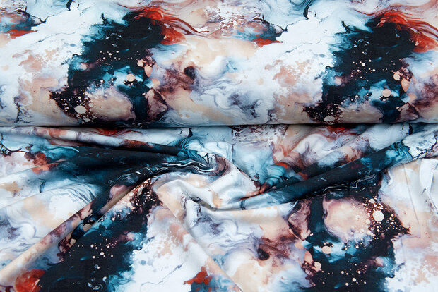 Baumwolljersey digital bedruckt marble multicolor