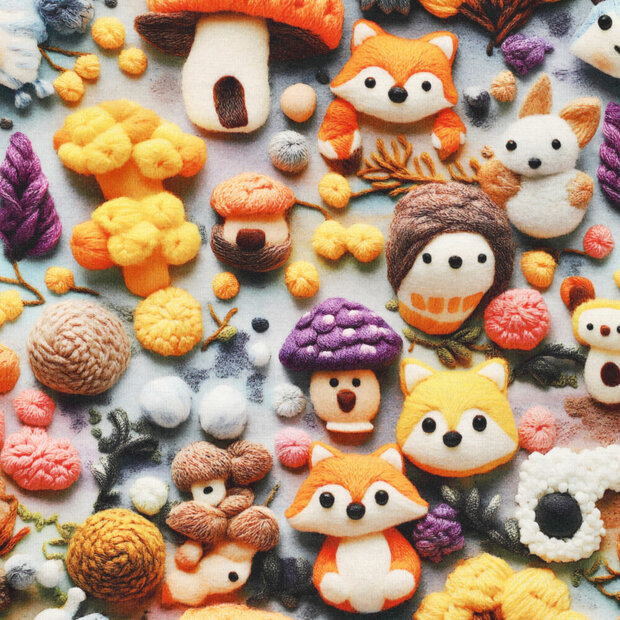 Alpenfleece bedruckt cuddly grau