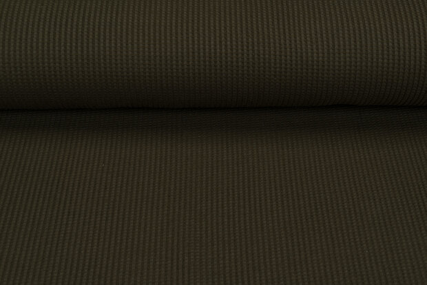 Waffelstrick Jersey armeegr&uuml;n