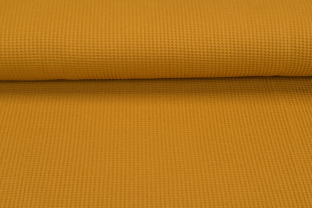 Waffelstrick Jersey Ockergelb