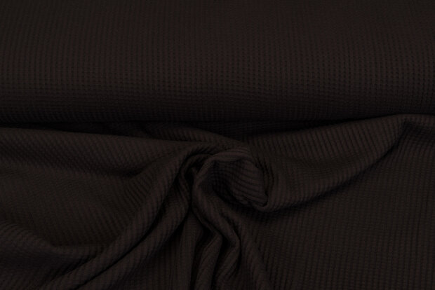 Waffelstrick Jersey dunkelbraun