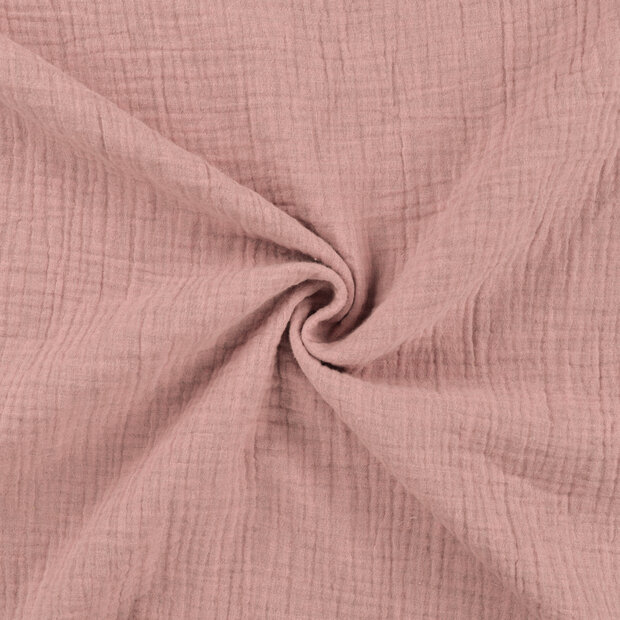 Baumwoll Musselin melange altrosa