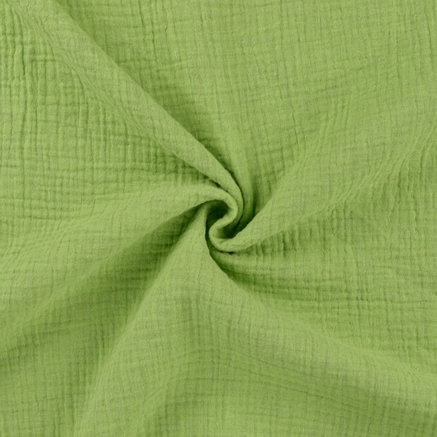 Baumwoll Musselin melange lime gr&uuml;n