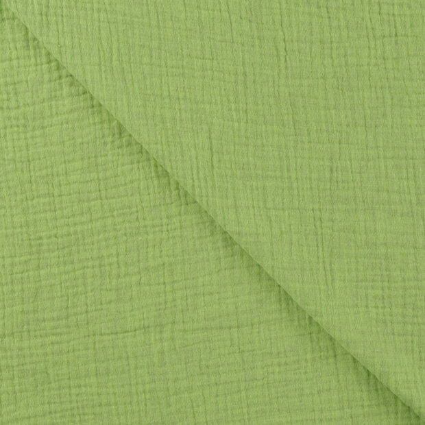 Baumwoll Musselin melange lime gr&uuml;n