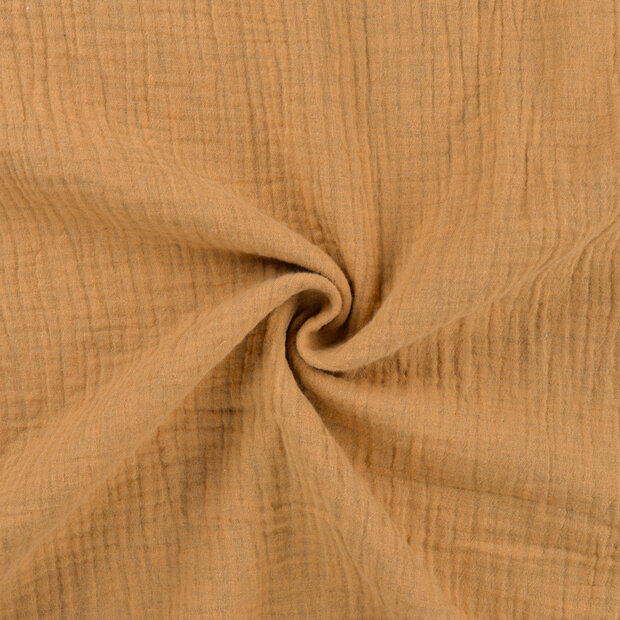 Baumwoll Musselin melange karamel