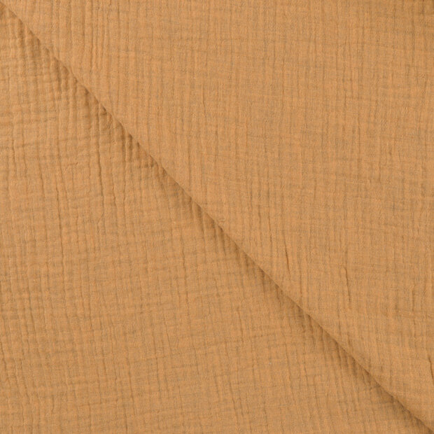 Baumwoll Musselin melange karamel
