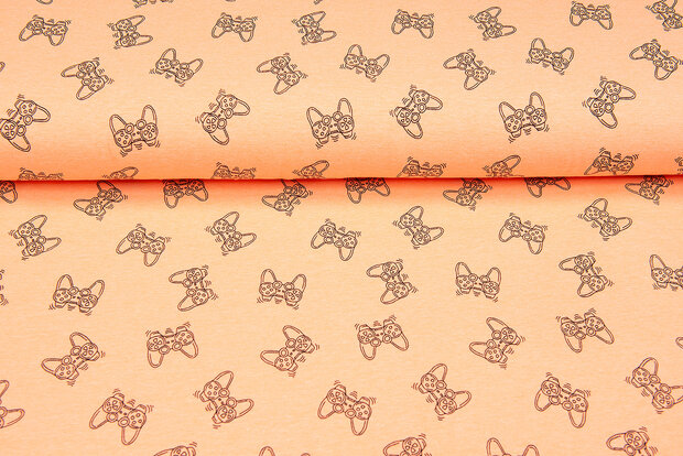 French terry bedruckt game controller neon orange