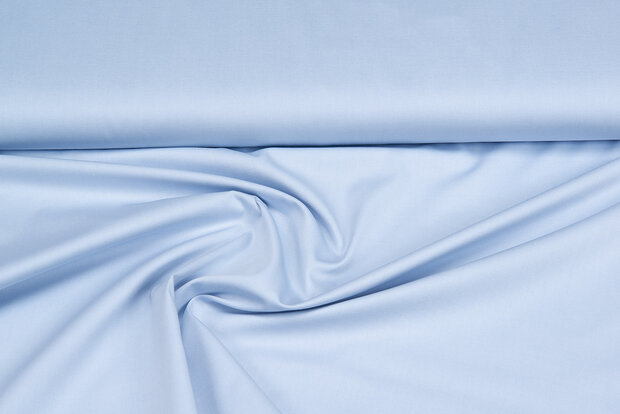 Baumwolle Popeline uni melange pastellblau