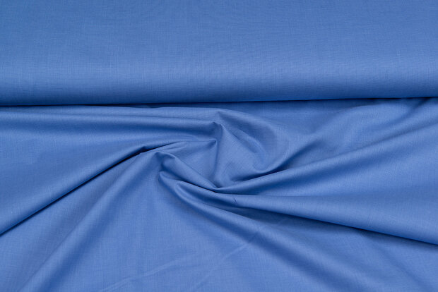 Baumwolle Popeline uni melange jeansblau