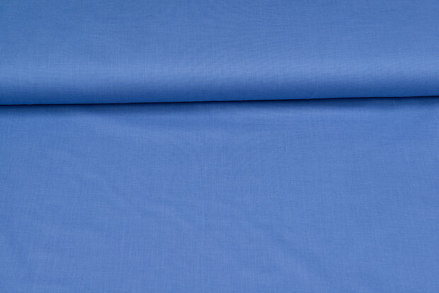 Baumwolle Popeline uni melange jeansblau