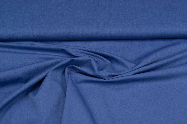 Baumwolle Popeline uni melange jeansblau 1