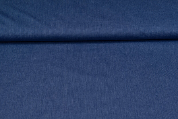 Baumwolle Popeline uni melange dunkelblauer denim