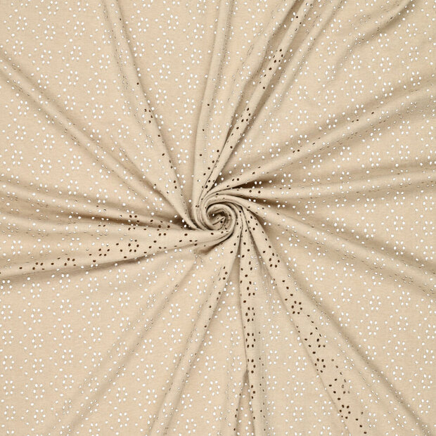 Embroidery Bestickter Baumwoll creme