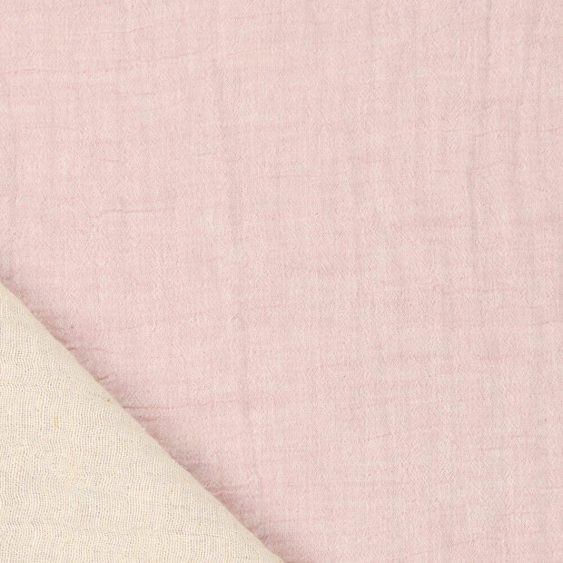 Baumwoll Musselin melange chambray altrosa