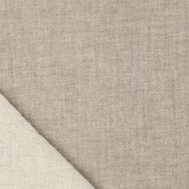 Baumwoll Musselin melange chambray dunkelsand