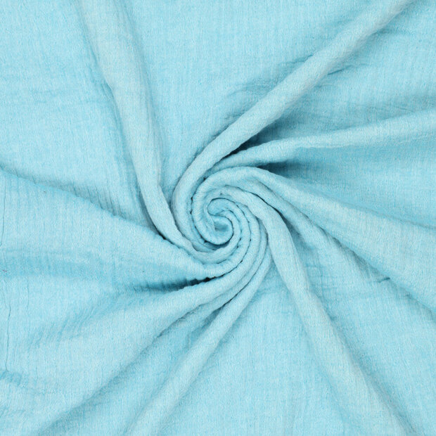 Baumwoll Musselin melange chambray aqua