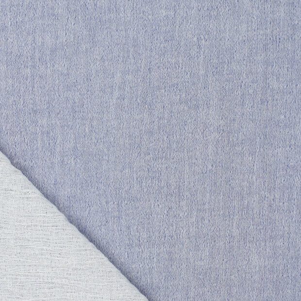 Baumwoll Musselin melange chambray kobalt