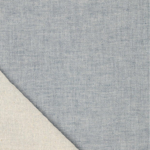 Baumwoll Musselin melange chambray jeans blau