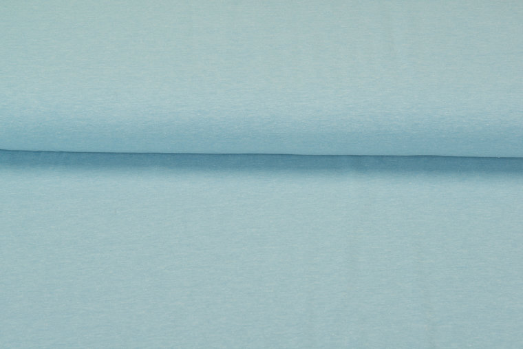 Baumwolljersey Meliert White Yarn hellblau