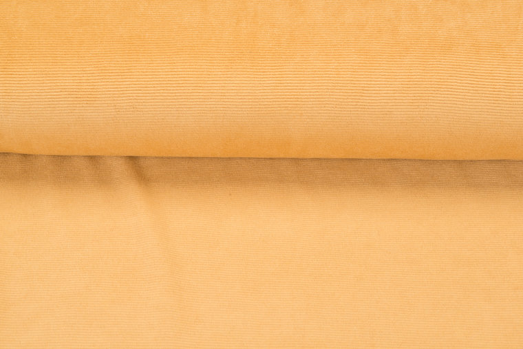 Feincord Jersey ockergelb