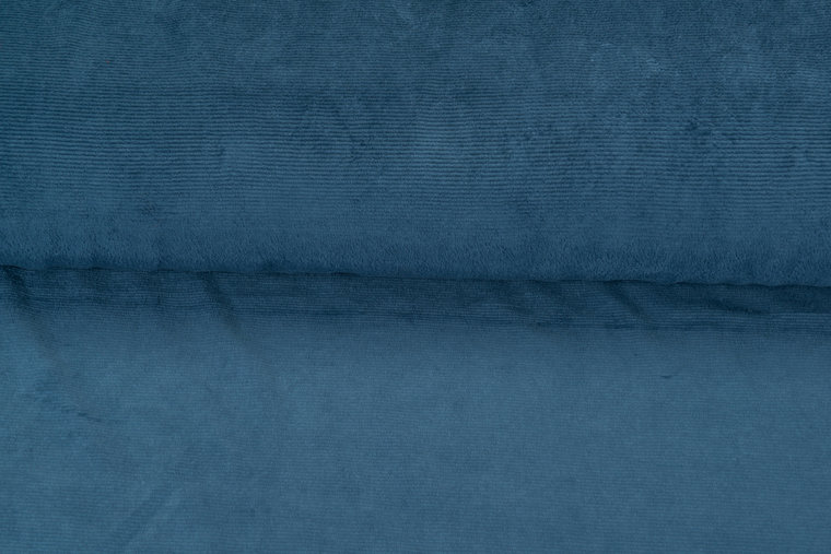 Feincord Jersey metal blau