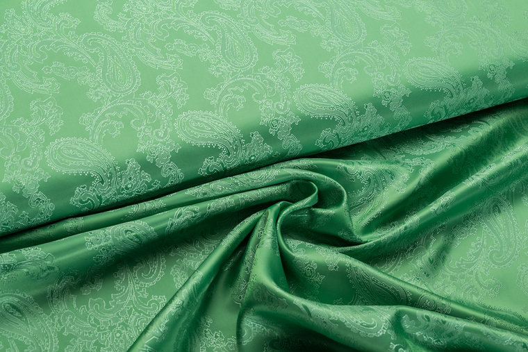 Futterstoff Jacquard Paisley VO74 limegr&uuml;n