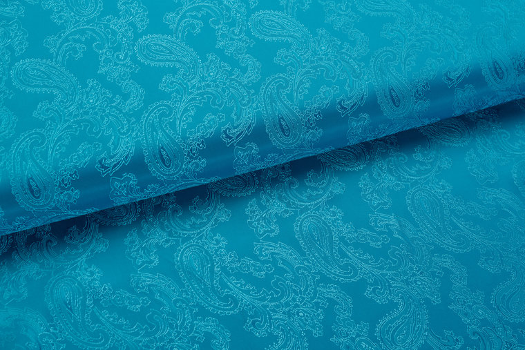 Futterstoff Jacquard Paisley VO73 aqua