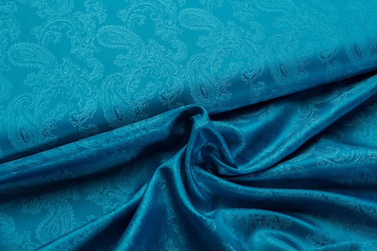 Futterstoff Jacquard Paisley VO73 aqua